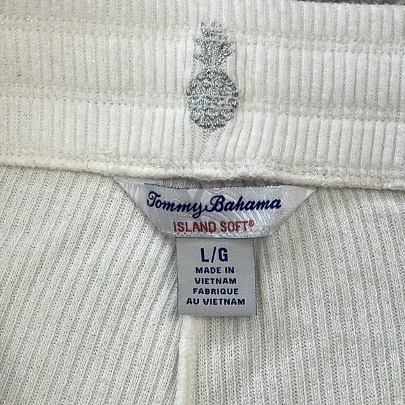 New Tommy Bahama Island Soft Sea Cove Rib Pant White Lounge Resort Sz L - Picture 7 of 13